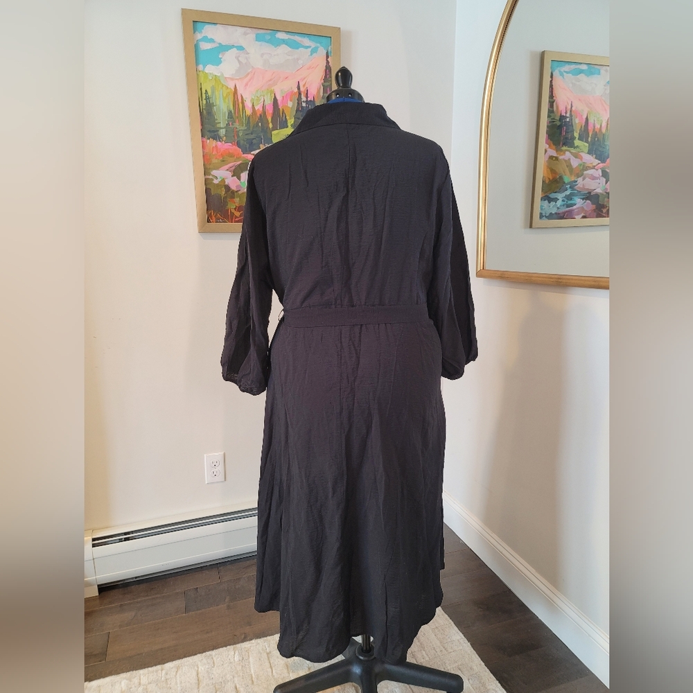 Torrid Elegant Black Women's Shirt Dress 1X With Pockets - Picture 3 of 5
